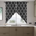 thumbnail image 4 of Black Plaid Swag Valances for Windows 2 Pack Retro Country Moroccan National Geometrical Plaid Swag Kitchen Curtains 36 Inches Long Rod Pocket Short Window Treatment for Kitchen Bathroom 28"x36", 4 of 9