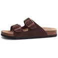 thumbnail image 4 of Smile Popcorn Women's Cork Footbed Sandals, Comfortable Arch Support Slip-On Slide Sandals for Summer with Adjustable Buckle, Brown, 4 of 7