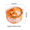 thumbnail image 3 of Pastoral Sugar Bowl With Lid And Spoon, Cherry Blossoms Sugar Storage Jar, Hand Painted Sugar Pot, Seasoning Canister-Orange-300ml, 3 of 9
