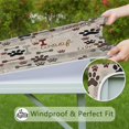 thumbnail image 6 of Paw Prints and Bones Square Fitted Tablecloth with Elastic Edge,Square Table Cover,Washable Elastic Table Cover for Home Kitchen Party Decor 36"x36", 6 of 6