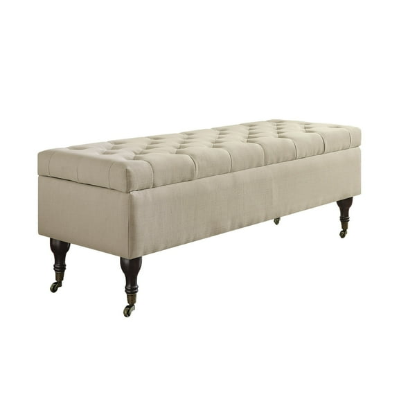 Elle Decor Collette Tufted Storage Bench Cream