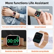 Mingdaln 1.85-inch Womens Smart watch with 2 watch straps/Answer/Make Calls/120+Sports Modes/ IP68 Waterproof,Fitness Tracker Fits for Android Iphone Devices(Gold Milan Steel Belt)