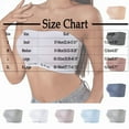 thumbnail image 3 of SMihono Women's Seamless Bandeau Padded Bra Tube Top Strapless Stretch Bralette Rhinestones Sports Bra Comfort Cute Seamless Bandeau Bras White L, 3 of 3