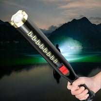 LED Flashlight High Lumens Rechargeable | Zoomable Bright Small Flash Light | USB Smart Charging | Water Resistant Non-Slip | Emergency Outdoor Camping Home Car Use | 1200mAh | 11.8in | Black