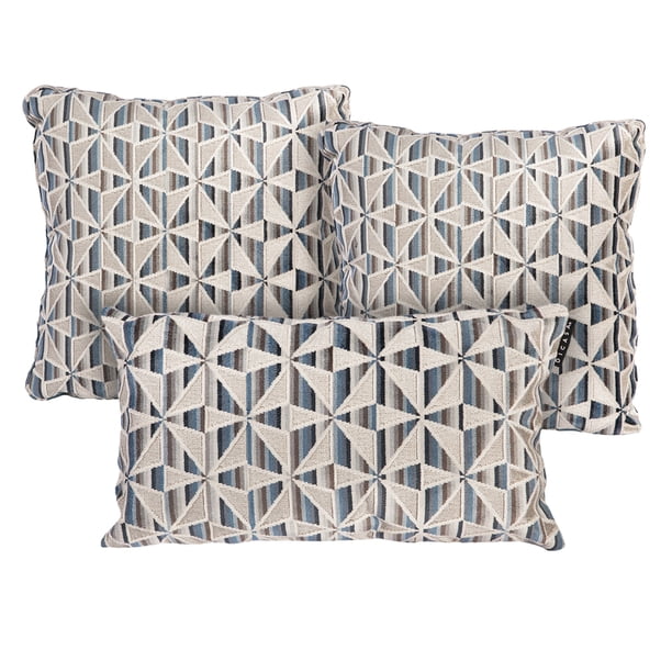 Set de 3 Cojínes Decorativos (2 Cuadrados Grandes + 1 Rectangular) DICASA Conte Delta Zita