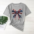 thumbnail image 2 of CHUMUD 4th of July Shirts for Women American Flag Bow Graphic Tee USA Red White Blue Top Patriotic Crew Neck T Shirt, 2 of 4