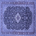 thumbnail image 1 of Ahgly Company Machine Washable Indoor Square Medallion Blue Traditional Area Rugs, 6' Square, 1 of 4