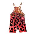 thumbnail image 3 of Jinhomg Little Girls Jumpsuit Cute Floral Printed Overall Pants Casual Loose Fit Spaghetti Straps Onesie Summer Shorts Toddler Kids Romper with Pocket Sales Today Clearance Multicolor 11 Years, 3 of 6