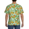 thumbnail image 3 of Vsdgher Tangerine Print Men's Dry Fit Mesh Athletic Shirts Moisture Wicking Tennis T-Shirt Tops, 3 of 9