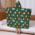 thumbnail image 5 of Green Sun Moon Cloud Planet Pattern Hooded Bath Towel，50"x30" for Ages 3 To 12 Kids, Quick Dry Lightweight Soft Microfiber Hood Beach Towel Cover Up for Kids, 5 of 7