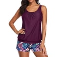 thumbnail image 3 of HUAXUN Tankini Swimsuits for Women Tummy Control Y2k Swimsuit Swimsuit Coverup Drawstring Backless Design Beachwear 2 Piece Swimsuit Tummy Control Bathing Suit, 3 of 8