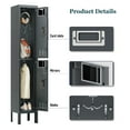 thumbnail image 4 of KAER Metal Locker, Lockers for Employees, 66" Storage Locker with Mirror & Hooks, Storage Cabinet with Doors and Shelves for Gym, Office, School, Home, 4 of 9