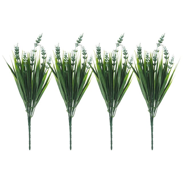 Flores artificiales, flores falsas, flores artificiales, juego de regalo para mujer, 4 piezas de flores artificiales de menta con planta verde realista y hojas puntiagudas, hierba de imitación de lava