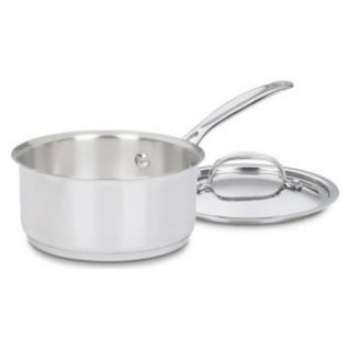 Winco Sauce Pan With Cover Helper Handle, Classic Sauce Pot with Lid,  Stainless Steel, 7.5-Quart