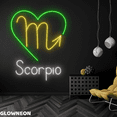 thumbnail image 3 of Glowneon Scorpio Heart Neon Sign, Scorpio Zodiac Horoscope Led Light, 3 of 5