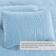 thumbnail image 3 of Quilt Set Twin/Twin XL Size Sky Blue - Oversized Bedspread - Soft Microfiber Lightweight Coverlet for All Season - 2 Piece Includes 1 Quilt and 1 Sham, Geometric Pattern, 3 of 5