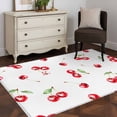 thumbnail image 4 of Non-Slip Rug Pad Rugs Summer Cherry Red Watercolor Rectangle Area Rugs 3x5Ft Soft Carpet Pads for Living Room Kids Room, Farm Fruit Harvest, 4 of 9
