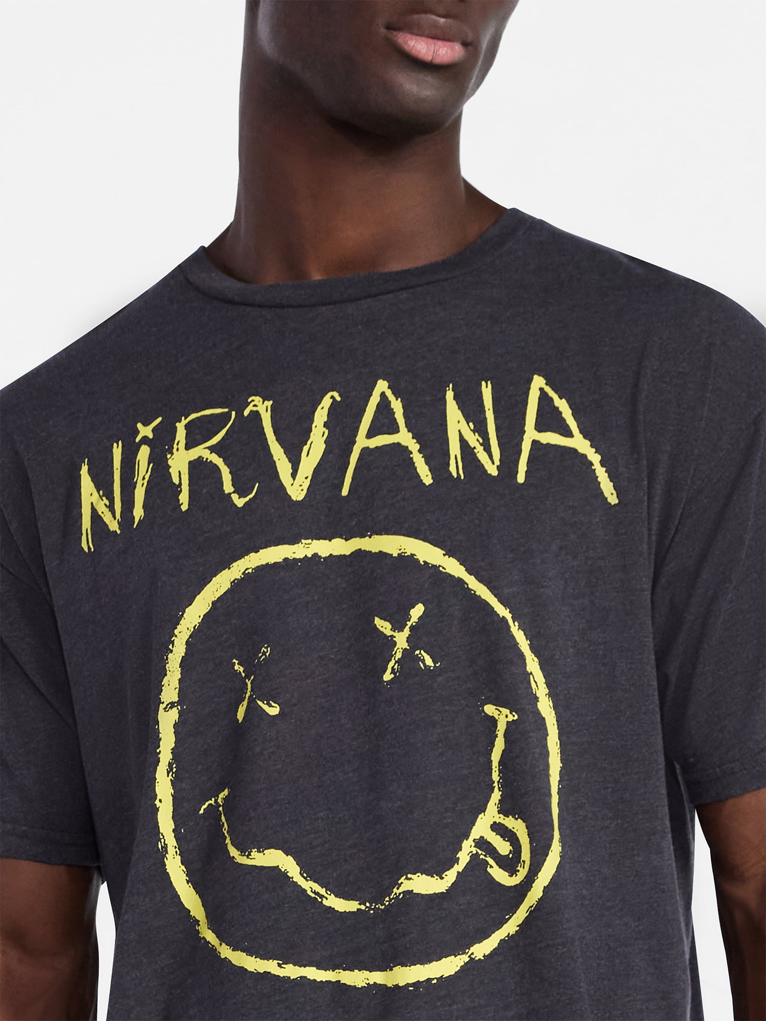 Nirvana Men's and Big Men's Smiley Tour Graphic Tee with Short Sleeves, Sizes XS-3XL