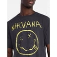 thumbnail image 4 of Nirvana Men's and Big Men's Smiley Tour Graphic Tee with Short Sleeves, Sizes XS-3XL, 4 of 5