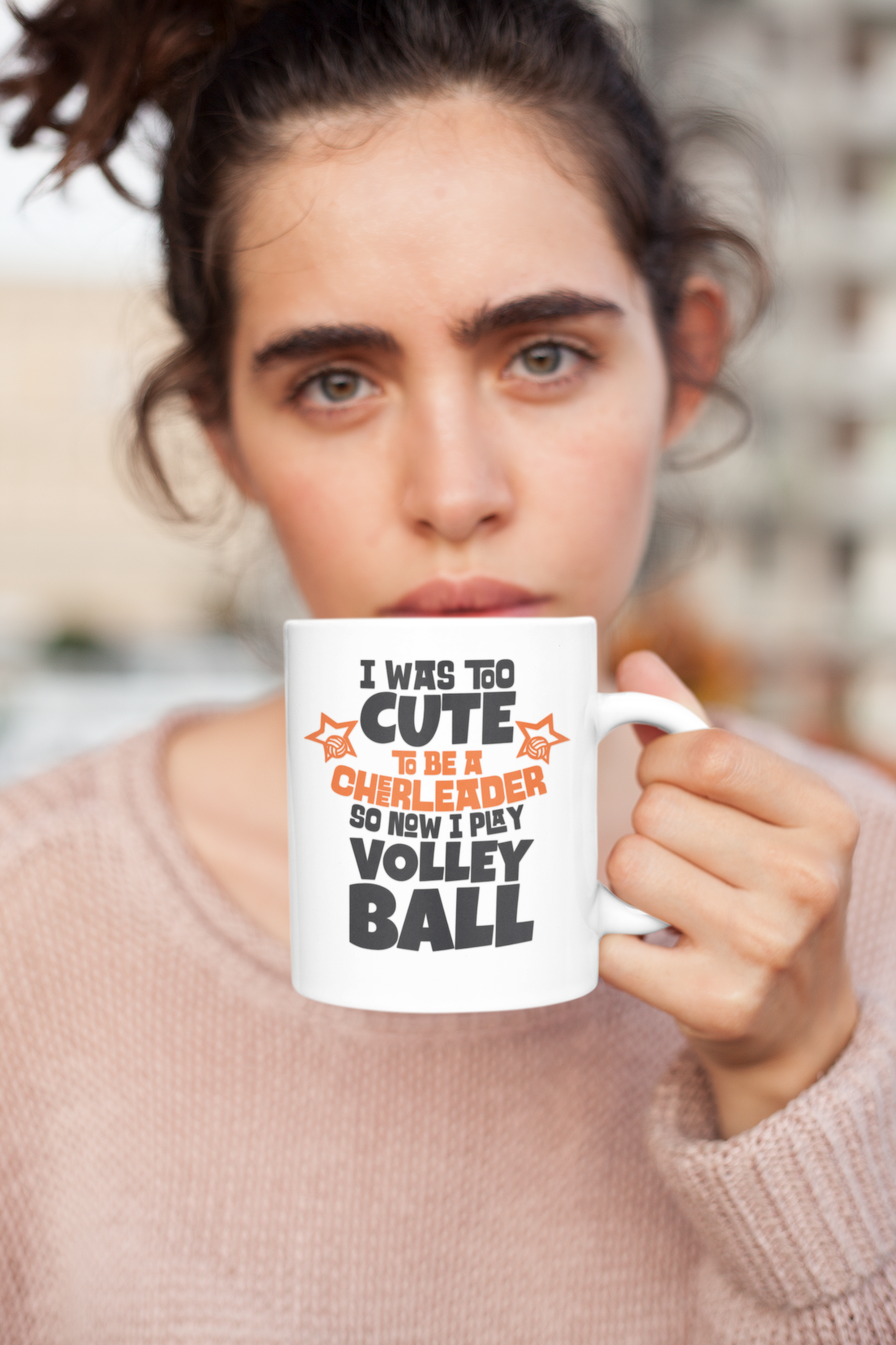 I Was Too Cute To Be A Cheerleader So Now I Play Volleyball. Funny Coffee & Tea Mug For Spiker, Player, Athlete, Coach, Captain Ball Friend, Bestfriend, Sport Lovers, Men And Women Players (15oz) - image 2 of 3