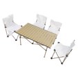 thumbnail image 1 of Portable Camping Table Chairs Set, 330.7lb Load Bearing Camping Table Chairs Set Folding Aluminum Alloy Multifunctional  for Picnic, 1 of 7