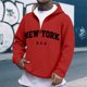 thumbnail image 1 of MHFRRA Sudadera con Capucha y Cremallera de Un Cuarto con Estampado de Letras, Suave y de Cobertura Total, Cómoda y Casual, Ideal para Uso Diario y Actividades Al Aire Libre Rojo, 1 of 3