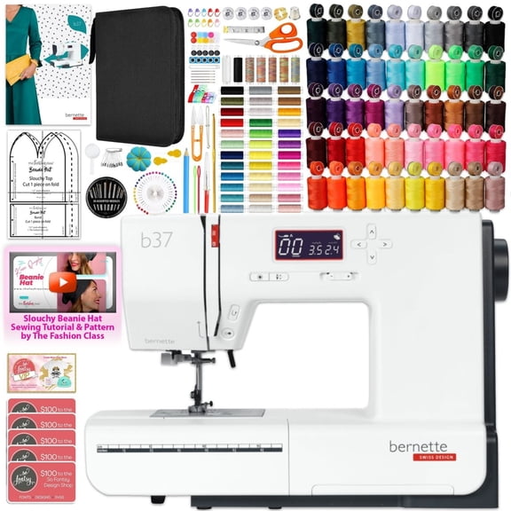 Bernette B37 Sewing Machine with Sewing Thread & 200 Accessories