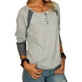 thumbnail image 4 of Sexy Dance Baggy Casual Blouse Tops Shirt for Women Ladies Fall Long Sleeve Henley Crew Neck Holiday Casual Print Tunic Loose Casual Tee Tops Pullover Size S-3XL, 4 of 6