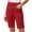Red plus size bermuda shorts a1, variant on Cagogo Women Plus Size Bermuda Pants Elastic Waist with Pockets Casual Solid Capri Shorts Loose Fit Summer Lounge Travel Essentials, Purple 4XL