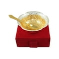 thumbnail image 2 of GoldGiftIdeas 4 Inch Gold-Silver Plated Rose Serving Bowl, Brass Bowl for Gift, Return Gifts for Housewarming, Decorative Bowl with Spoon(Pack of 50), 2 of 5