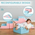 thumbnail image 4 of Qaba 2-Piece Soft Play Kids Foam Play Se for Crawl and Climb, Light Blue, 4 of 10