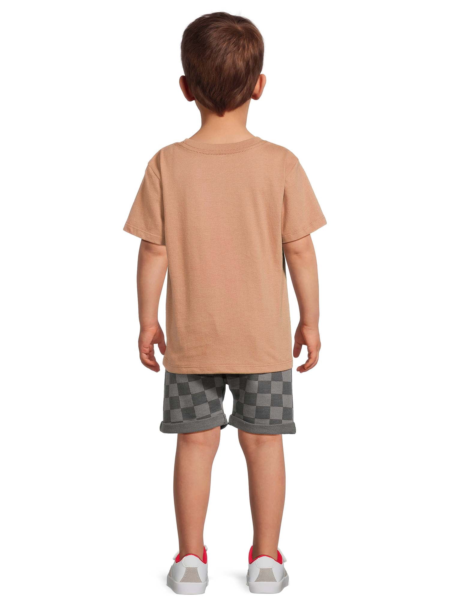 Nintendo Boys Mario Kart Checkered Graphic Tee and Shorts, 2-Piece Set, Size 12M-5T