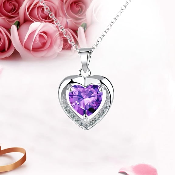 NICKSUN Christmas Gifts for Women,Birthstone Heart-shaped Pendant Necklace Birthday Mother's Day Anniversary Valentine's Day New Year Gift for Mother Daughter Granddaughter Girlfriend Bestie