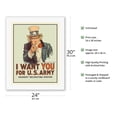 thumbnail image 2 of I Want You for U.S. Army - WWI - Uncle Sam - Vintage War Poster by James Montgomery Flagg c.1978 - Fine Art Rolled Canvas Print 20in x 26in, 2 of 4