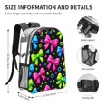 thumbnail image 2 of 16 Inch Transparent Backpack With Lightweight And Durable Design Without Pockets Transparent For Work Business Travel Sports Bold Neon Contemporary Ribbon Bow Pattern, 2 of 7