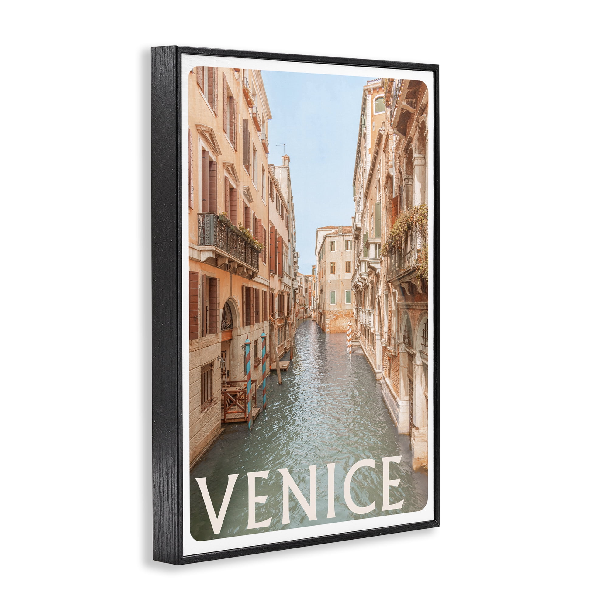 Stupell Industries Venice Canal Waterway Black Framed Giclee Art, design by Erin Marie
