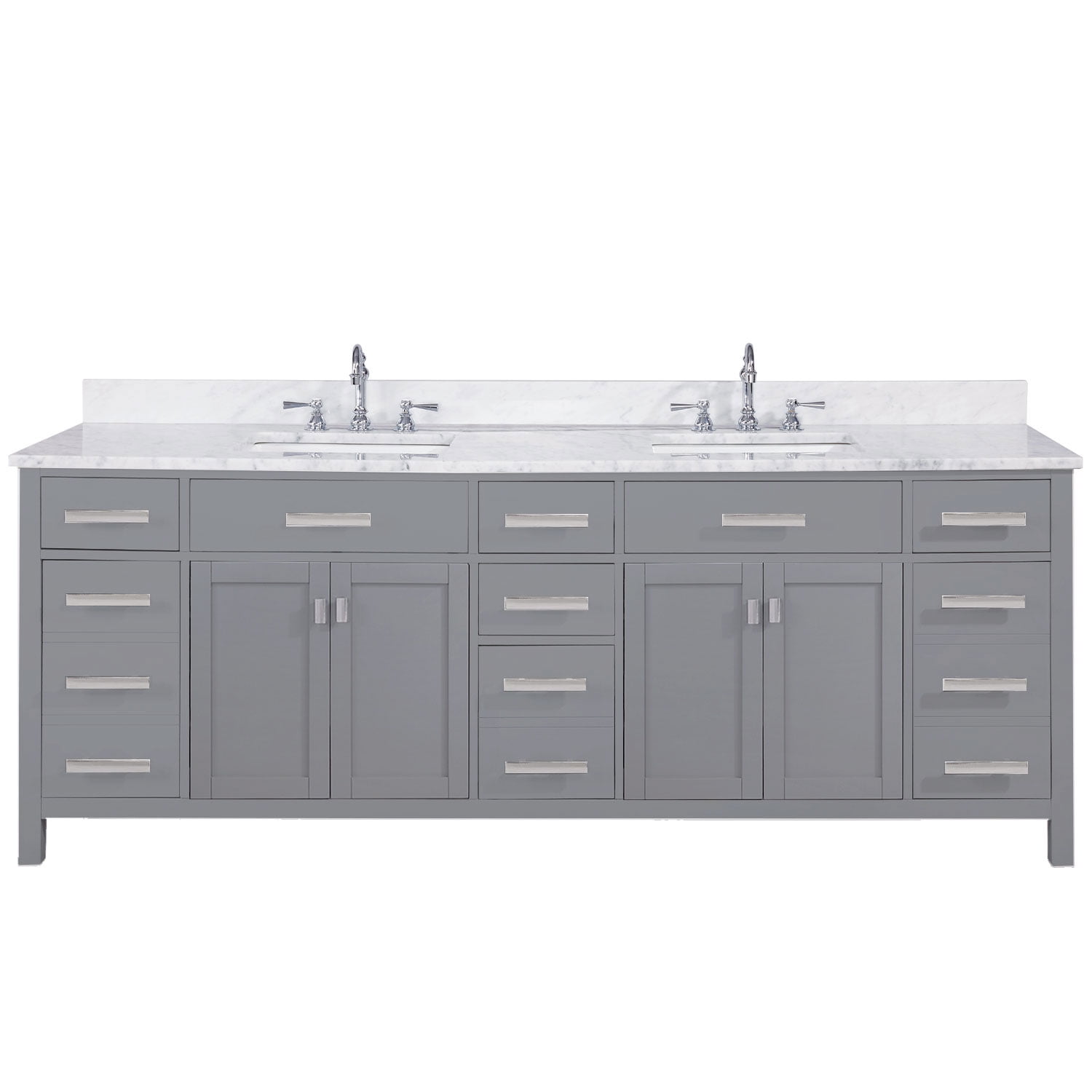 Double Sink Vanity In Gray, 84 Inch Vanity Cabinet