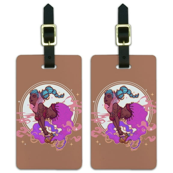 Sexy Jinn Djinn Genie Woman With Lamp Luggage ID Tags Suitcase Carry-On Cards - Set of 2