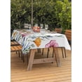 thumbnail image 4 of 54x80 Inch Outdoor Tablecloth with Umbrella Hole Zipper Rectangle Spring Floral Rectangular Tablecloths Outside Waterproof Pastoral Flowers Watercolor Patio Table Cloth Cover for Picnic Party, 4 of 8