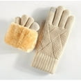 thumbnail image 4 of Hellosay Winter Gloves Women Knit Thermal Warm Fleece Lined Christmas Gifts Beige, 4 of 9