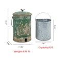 thumbnail image 2 of 2 Gal Vintage Small Step On Trash Can With Lid Liner and Handle, Farmhouse Rustic Garbage Can Watse Bin for Living Room Bathroom Office, 2 of 6