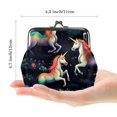 thumbnail image 2 of Rainbow Unicorn Coin Purse Kiss Lock Change Purse Vintage Trinkets Pouch, 2 of 7