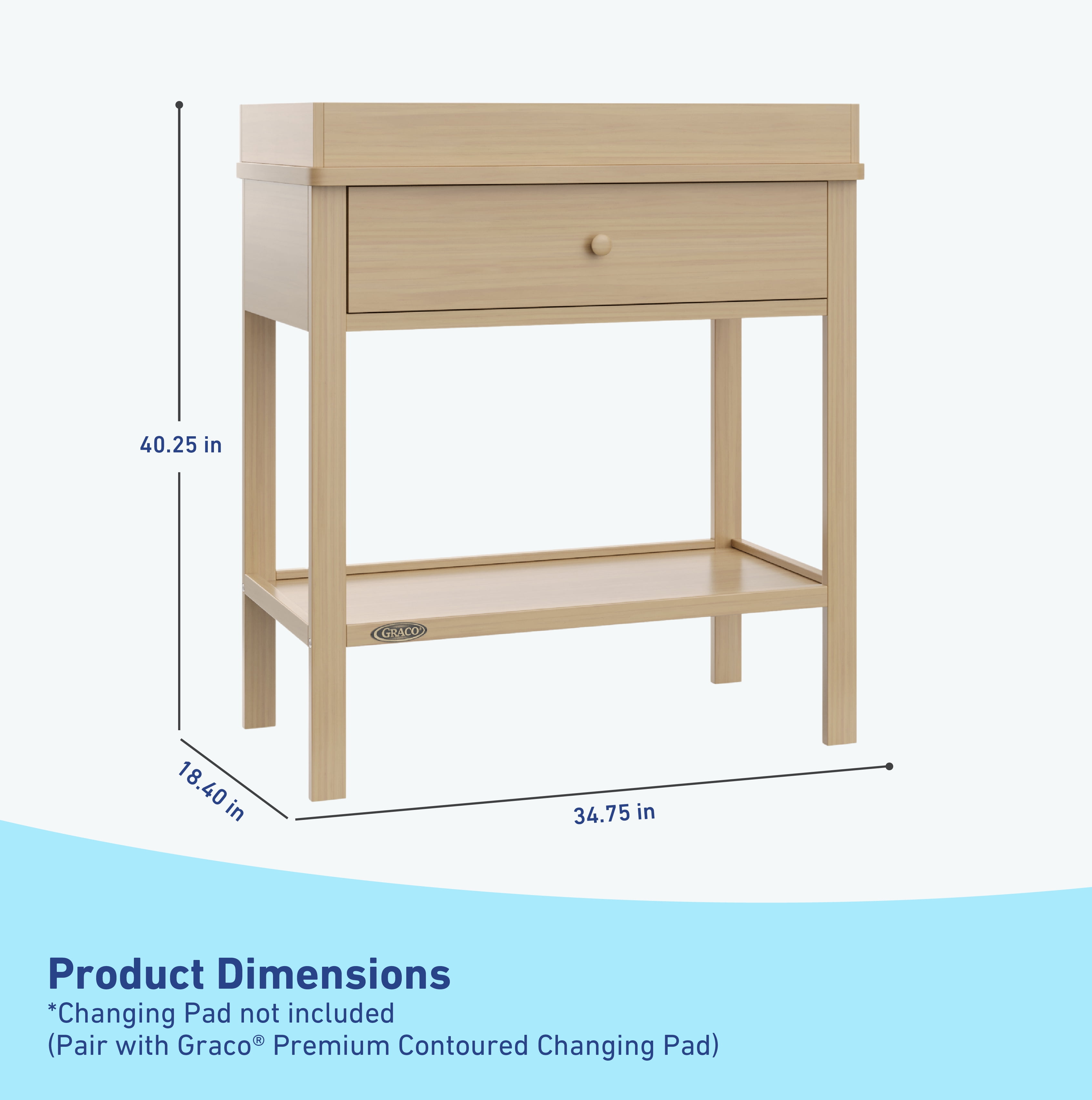 Graco Storage Infant Changing Table, Driftwood