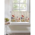 thumbnail image 3 of Half Window Curtain 36 Inches Long, Spring Floral Window Treatment Curtain Drapes, Colorful Summer Botanical Flowers Vintage Small Tier Curtains for Bathroom Over Sink, 27.5"x36", 2 Panels, 3 of 7