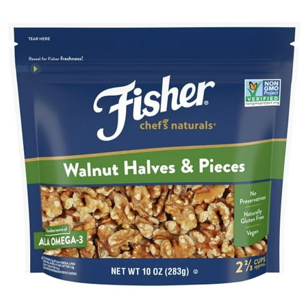 FISHER Chef's Naturals Walnut Halves & Pieces, 10 oz, Naturally Gluten Free, No Preservatives, Non-GMO 10 Ounce (Pack of 1)