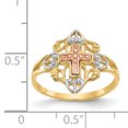 thumbnail image 3 of 14k Two Tone Gold White Cross Ring Religious, 3 of 10