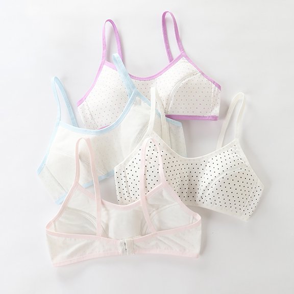 Girls Padded Training Bras 11-15 Teen Student Teens & Big Girls Cotton Breathable Bra Wire Free Push Up with Adjustable Straps