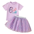 thumbnail image 7 of Tiijoy Girls Birthday Outfits Short Sleeve Tee with Scale Print Tutu Skirt, Sizes 1-2, 7 of 7
