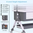 thumbnail image 4 of LHUAI, Baby Bassinet Bedside Crib With Storage Basket And Wheels, Bed Side Sleeper, Easy Folding, Adjustable Height, Portable Crib For Newborn, With Removable Mosquito Net And Mattress, Grey, 4 of 10