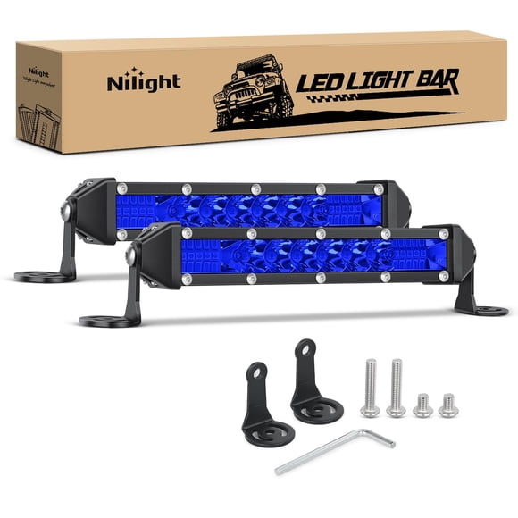Barra de Luz LED Nilight 7" 16 LED Azul Combo Spot y Flood